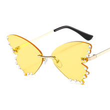 Load image into Gallery viewer, frameless butterfly elegant sunglasses women Diamond  Brand Design sun glasses Vintage Gradient pink Eyewear Oculo