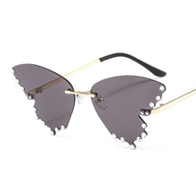 Load image into Gallery viewer, frameless butterfly elegant sunglasses women Diamond  Brand Design sun glasses Vintage Gradient pink Eyewear Oculo