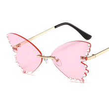 Load image into Gallery viewer, frameless butterfly elegant sunglasses women Diamond  Brand Design sun glasses Vintage Gradient pink Eyewear Oculo