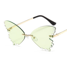 Load image into Gallery viewer, frameless butterfly elegant sunglasses women Diamond  Brand Design sun glasses Vintage Gradient pink Eyewear Oculo