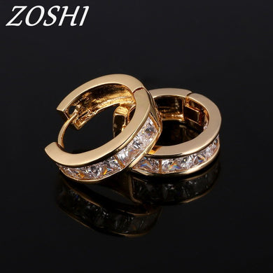 fashion small size stud earrings elegant party earing for women alloy small Circle Earrings Rhinestone Jewelry