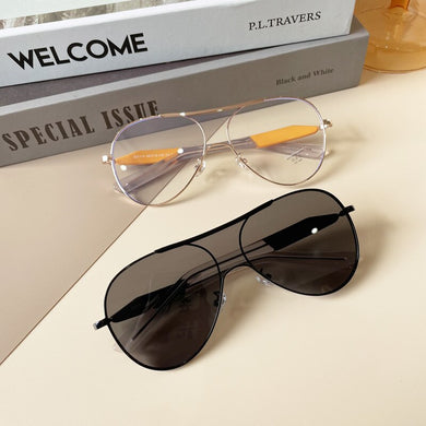 style all-in-one sunglasses conjoined neutral sheet mirror leg sunglasses transparent frame anti-blue optical frame