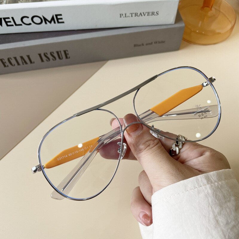 style all-in-one sunglasses conjoined neutral sheet mirror leg sunglasses transparent frame anti-blue optical frame