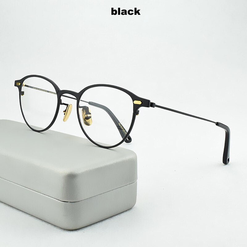 titanium glasses frame men women Retro myopia computer Brand eyeglasses frames Ultralight spectacle frames 47-21-145