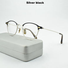 Load image into Gallery viewer, titanium glasses frame men women Retro myopia computer Brand eyeglasses frames Ultralight spectacle frames 47-21-145