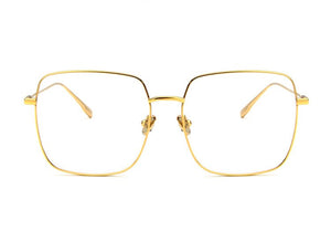 fashion women Luxury Brand optical Polarized Sun glasses frame square metal high quality big square eyeglasses frame STELLAIRE