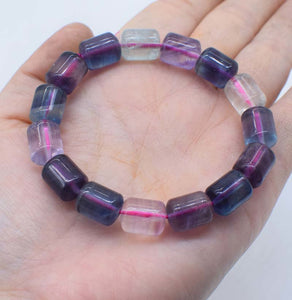 fluorite pillar 10*14mm purple bracelet 7.5inch wholesale beads nature woman 2017