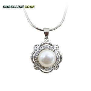 flying saucer 16inch 18inch 20inch sanke chain real Fresh water 10mm flawless pearls pendant necklace 925 silver fine jewelry