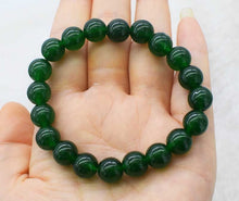 Carica l'immagine nel visualizzatore di Gallery, pearl /green jade near round 10mm bracelet 7.5inch wholesale beads nature