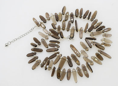 pearl near round smoky quartz branch 10-18mm necklace 22inch wholesale nature beads gemstone