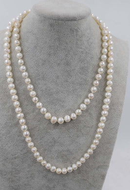 collana di perle bianche 8-9mm vicino al tondo 17 perline all'ingrosso da 24 pollici natura 