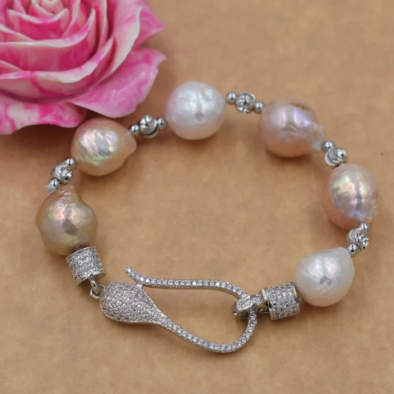 pearl reborn keshi mix-colors baroque 8-13mm bracelet wholesale beads nature