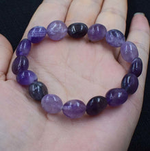 Carica l'immagine nel visualizzatore di Gallery, pearl white and amethyst baroque 7-12mm bracelet 8inch wholesale beads nature