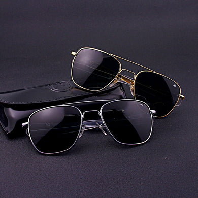 futuristic  Aviation Sunglasses Men 2023 American Army Military Optical AO rectangle driving glass pilot Oculos de sol masculino