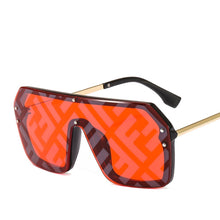 Load image into Gallery viewer, futuristic ff sunglasses women 2022 uv400 big rectangle fashion ff logo sunglasses oversized festival oculos de sol feminino