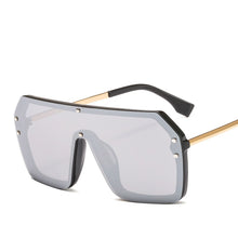 Load image into Gallery viewer, futuristic ff sunglasses women 2022 uv400 big rectangle fashion ff logo sunglasses oversized festival oculos de sol feminino