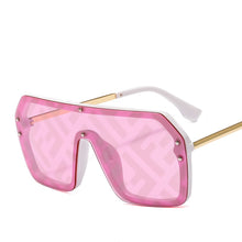 Load image into Gallery viewer, futuristic ff sunglasses women 2022 uv400 big rectangle fashion ff logo sunglasses oversized festival oculos de sol feminino