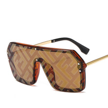 Load image into Gallery viewer, futuristic ff sunglasses women 2022 uv400 big rectangle fashion ff logo sunglasses oversized festival oculos de sol feminino
