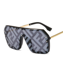 Load image into Gallery viewer, futuristic ff sunglasses women 2022 uv400 big rectangle fashion ff logo sunglasses oversized festival oculos de sol feminino