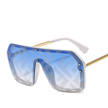 Load image into Gallery viewer, futuristic ff sunglasses women 2022 uv400 big rectangle fashion ff logo sunglasses oversized festival oculos de sol feminino
