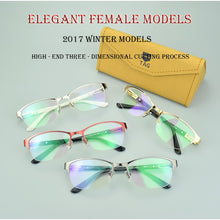 Load image into Gallery viewer, glasses frame women Myopia retro brand TAG metal diamond eyeglasses frame women's computer glasses Reading oculos de gra