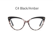 Load image into Gallery viewer, glasses transparent women&#39;s frame eyeglasses Vintage Cat&#39;s eye clear fake glasses frame women Retro Flower Eyewear Frame Female