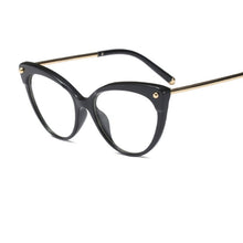 Load image into Gallery viewer, glasses transparent women&#39;s frame eyeglasses Vintage Cat&#39;s eye clear fake glasses frame women Retro Flower Eyewear Frame Female