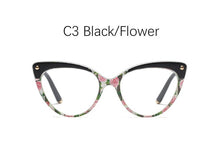 Load image into Gallery viewer, glasses transparent women&#39;s frame eyeglasses Vintage Cat&#39;s eye clear fake glasses frame women Retro Flower Eyewear Frame Female