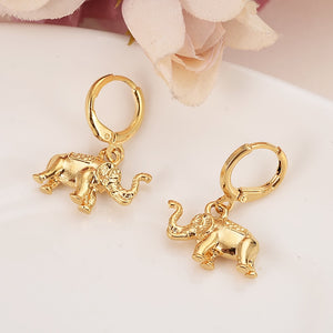 gold Fashion cute animal elephant drop Earrings Gift for Girls Friend Kids Lady earring party earring wedding bridal jewelry