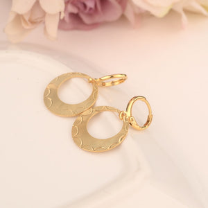 gold circle round pendant dropearring Ethiopian/Nigeria/Kenya /Ghana Gold color Dubai african Arab Jewelry Mom kid Gifts