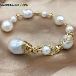 gold hand made baroque bracelet Designer pieces