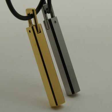 gold plating/silver grey men/women jewelry cute chamfer bar hi-tech scratch proof tungsten pendant necklace 1pc