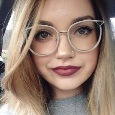 golden women's eyeglasses frame Retro Round metal frame computer clear glasses women Cat eye transparent eyeglass frame