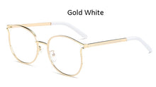 Load image into Gallery viewer, golden women&#39;s eyeglasses frame Retro Round metal frame computer clear glasses women Cat eye transparent eyeglass frame