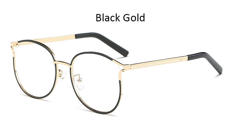 golden women's eyeglasses frame Retro Round metal frame computer clear glasses women Cat eye transparent eyeglass frame