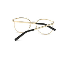 Load image into Gallery viewer, golden women&#39;s eyeglasses frame Retro Round metal frame computer clear glasses women Cat eye transparent eyeglass frame