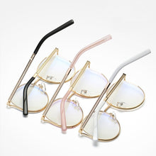 Load image into Gallery viewer, golden women&#39;s eyeglasses frame Retro Round metal frame computer clear glasses women Cat eye transparent eyeglass frame