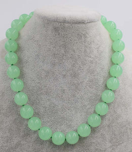 greeen jade round 12mm 14mm necklace 17inch wholesale beads nature woman 2017