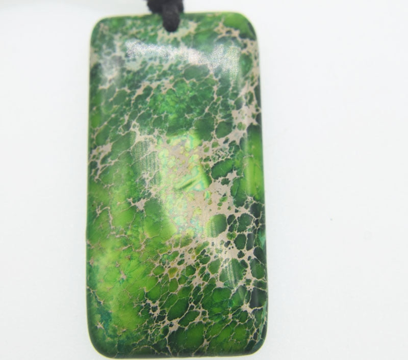 green emperor agate stone oblone 18inch pendant 30*60mm necklace wholesale beads nature