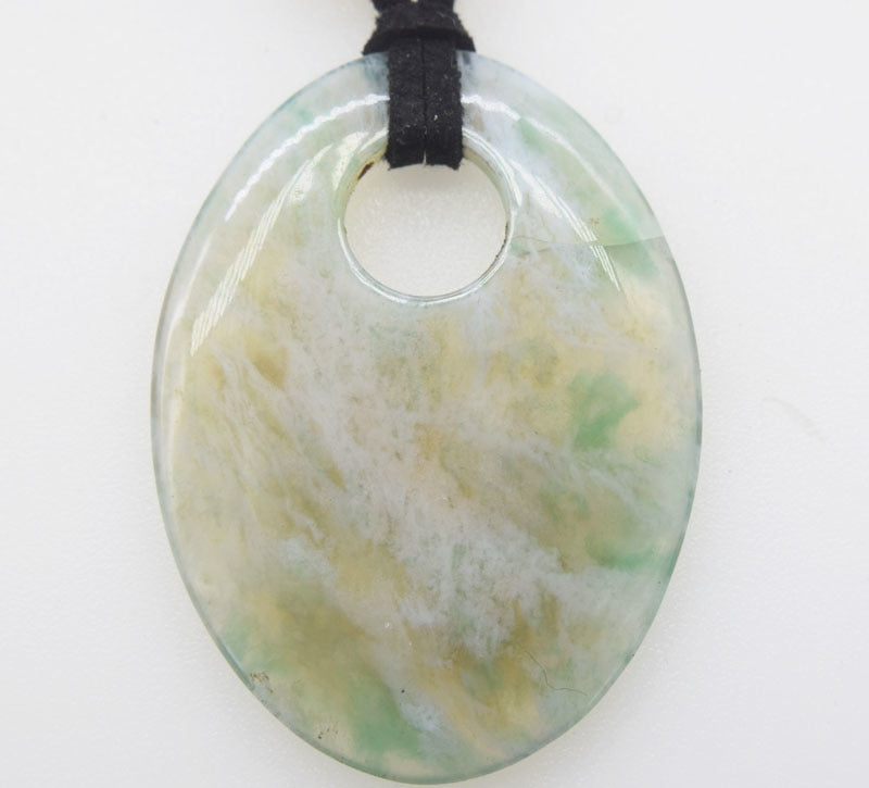 green grass flat agate 18inch pendant 40*55mm pearl necklace wholesale beads nature