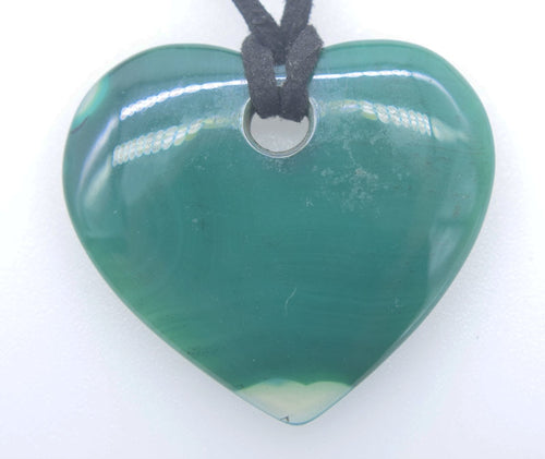 cuore verde agata pendente da 18 pollici collana di perle da 40 mm perline all'ingrosso natura 