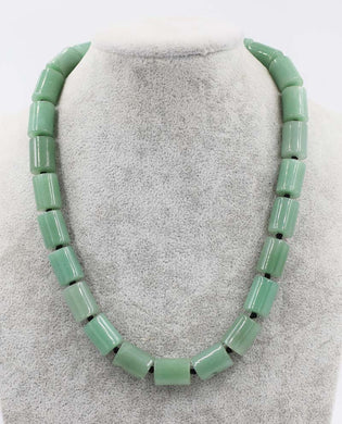 green jade pillar 12*16mm necklace 18inch wholesale beads nature woman 2017
