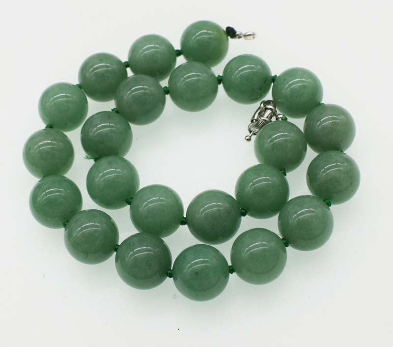 green jade round 18mm necklace 18inch wholesale beads nature woman 2018 big size