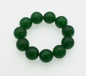 green jade round 20mm bracelet 7.5inch wholesale beads nature FPPJ