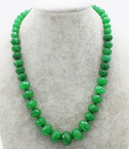 green jade roundel faceted 8-20mm necklace 18inch wholesale beads nature woman 2017