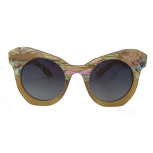 Load image into Gallery viewer, Italian designer small butterfly shiny sea shell decoration horn sunglasses for girls