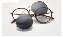 Load image into Gallery viewer, mirror Polarized sunglasses Women Round 2 lenses sunglasses clip vintage Transparent Glasses frame