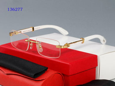 high quality round glasses men women  sports rimless sunglasses white buffalo horn glasses wood bamboo frame brown clear