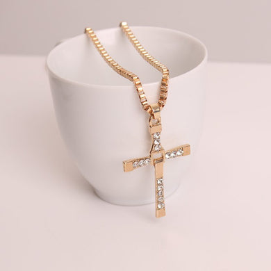 hot 2018 New Male Necklaces & Pendants Fashion Movie jewelry The Fast and The Furious Toretto Men Classic CROSS Pendant Necklace