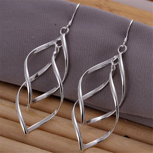 hot cute nice women lady Beautiful party jewelry silver plated earrings fashion jewelry charm wedding holid gifts